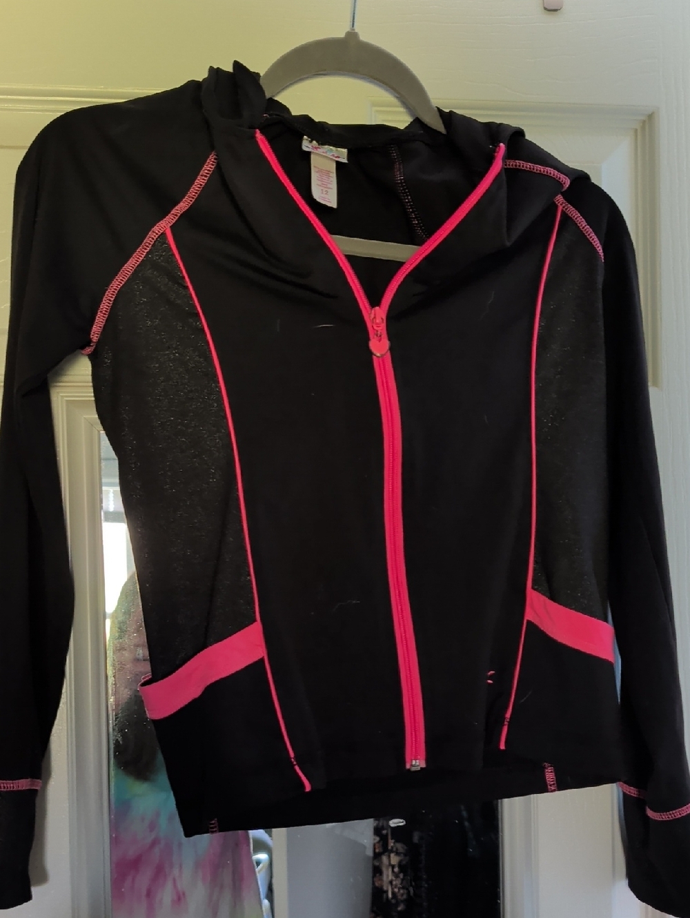 Justice Black Jacket with Pink Trim